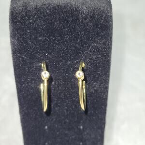 Marrin Costello Mystique Hoops Earrings 14k Gold Plate Sterling Silver Topaz
